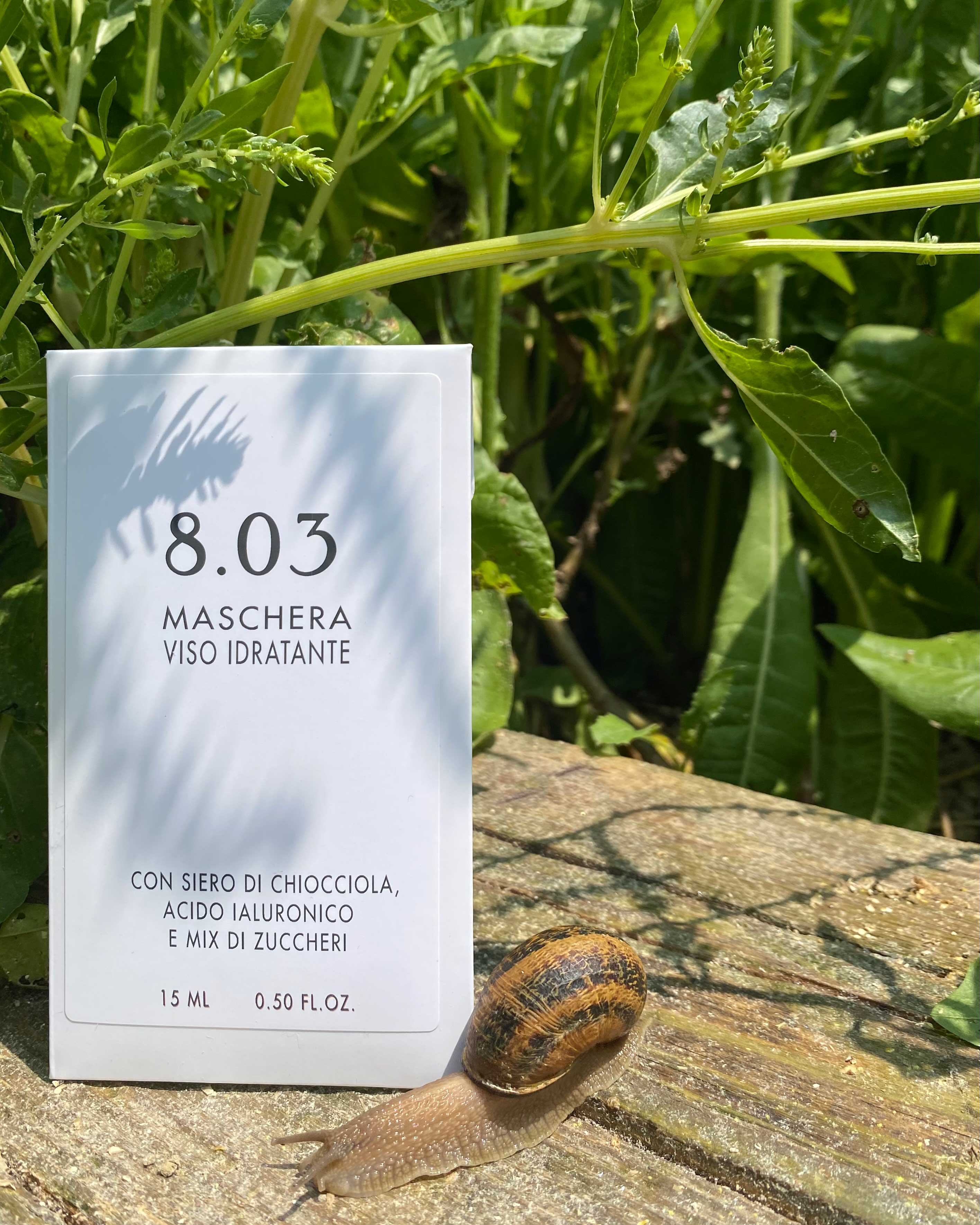 Maschera viso idratante a base di bava di chiocciola